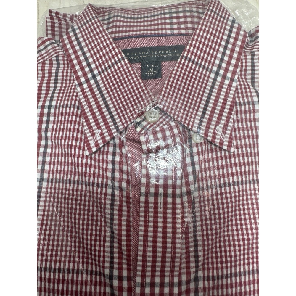 Banana Republic Men's Red Cotton Dress Shirt NWOT - Size 15-15.5 or Medium
